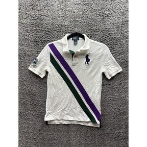 Polo‎ Ralph Lauren Wimbledon Embroidered Polo Shirt White Kids Size M (10-12)